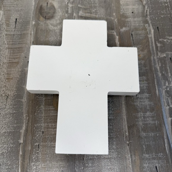 Jesus Loves Me White Cross‎ With Gray Hearts Picture Note Holder Home Decor Gift - Picture 3 of 5